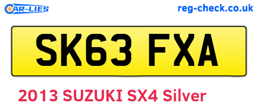 SK63FXA are the vehicle registration plates.