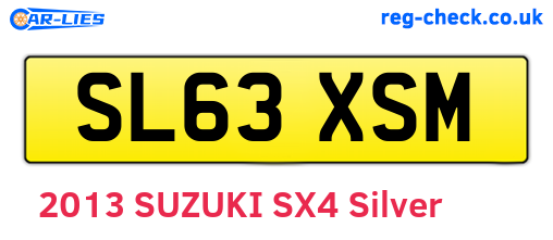 SL63XSM are the vehicle registration plates.