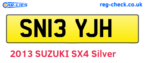 SN13YJH are the vehicle registration plates.