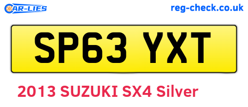 SP63YXT are the vehicle registration plates.