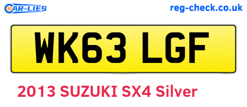 WK63LGF are the vehicle registration plates.