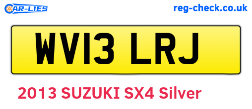 WV13LRJ are the vehicle registration plates.