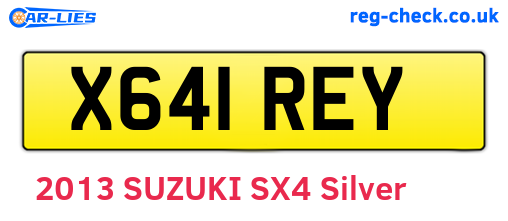 X641REY are the vehicle registration plates.