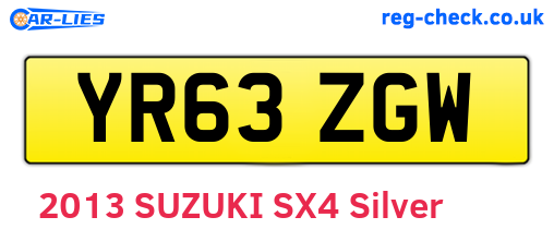 YR63ZGW are the vehicle registration plates.