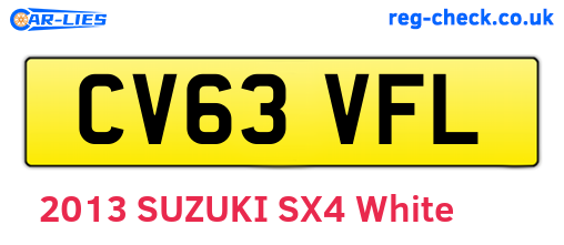 CV63VFL are the vehicle registration plates.