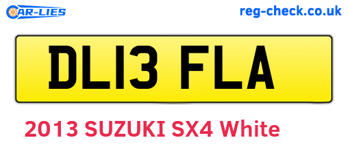 DL13FLA are the vehicle registration plates.
