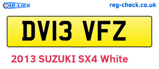 DV13VFZ are the vehicle registration plates.