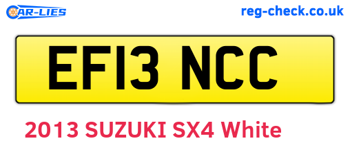 EF13NCC are the vehicle registration plates.