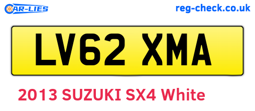 LV62XMA are the vehicle registration plates.