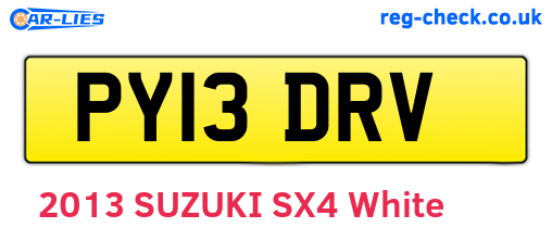 PY13DRV are the vehicle registration plates.
