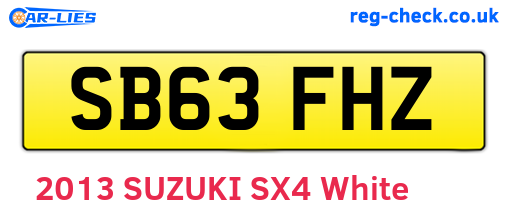 SB63FHZ are the vehicle registration plates.