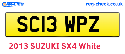 SC13WPZ are the vehicle registration plates.