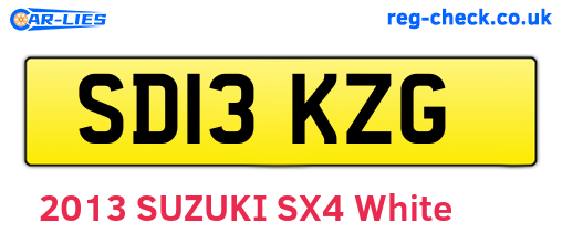 SD13KZG are the vehicle registration plates.