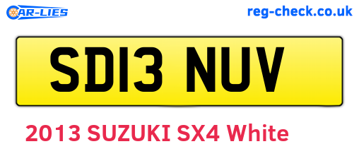 SD13NUV are the vehicle registration plates.