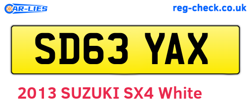 SD63YAX are the vehicle registration plates.