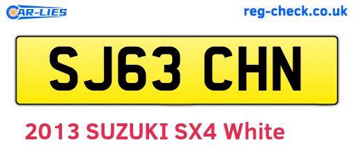 SJ63CHN are the vehicle registration plates.