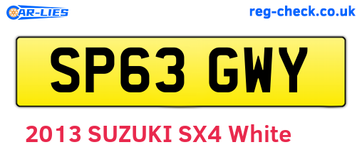 SP63GWY are the vehicle registration plates.