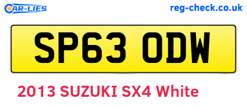 SP63ODW are the vehicle registration plates.