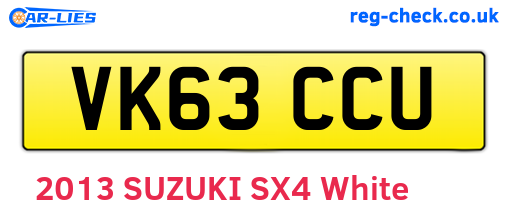 VK63CCU are the vehicle registration plates.