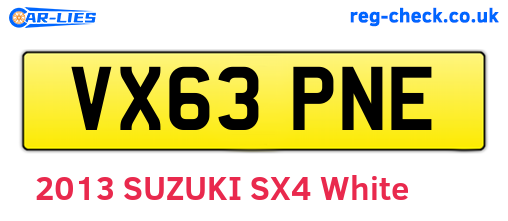 VX63PNE are the vehicle registration plates.