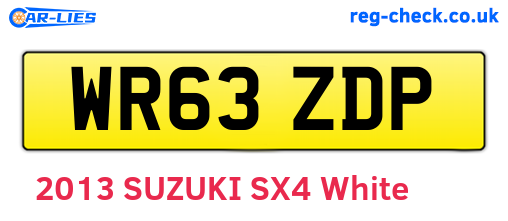 WR63ZDP are the vehicle registration plates.