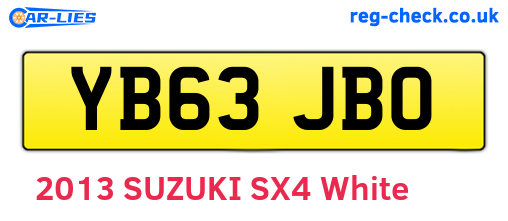 YB63JBO are the vehicle registration plates.
