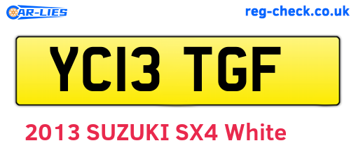YC13TGF are the vehicle registration plates.