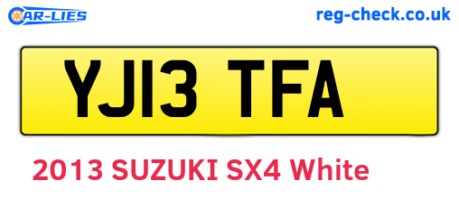 YJ13TFA are the vehicle registration plates.