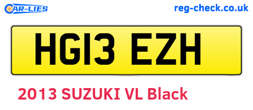 HG13EZH are the vehicle registration plates.