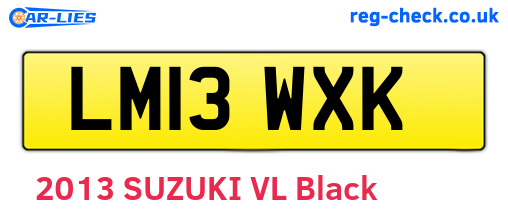 LM13WXK are the vehicle registration plates.