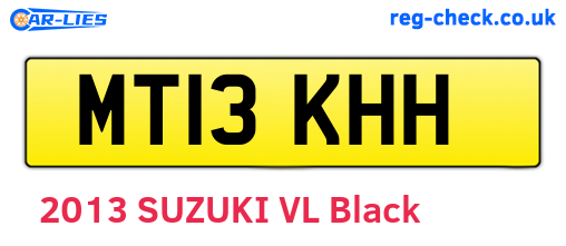 MT13KHH are the vehicle registration plates.