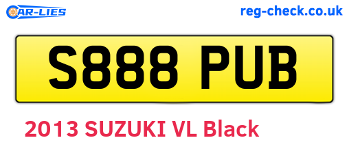 S888PUB are the vehicle registration plates.