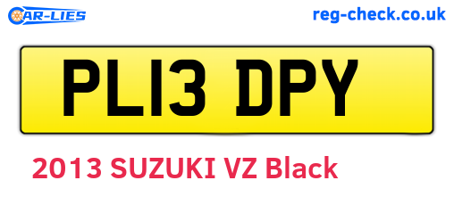 PL13DPY are the vehicle registration plates.