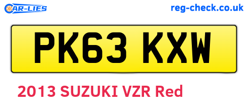 PK63KXW are the vehicle registration plates.