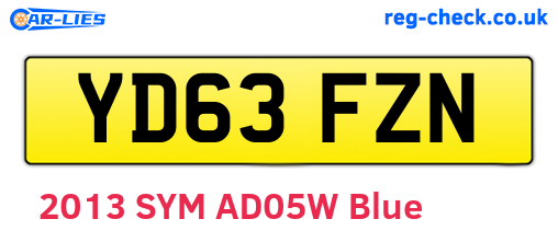 YD63FZN are the vehicle registration plates.