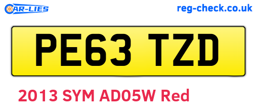 PE63TZD are the vehicle registration plates.