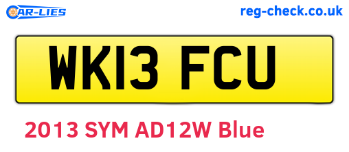 WK13FCU are the vehicle registration plates.