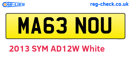 MA63NOU are the vehicle registration plates.