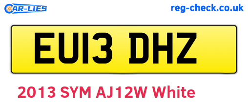 EU13DHZ are the vehicle registration plates.