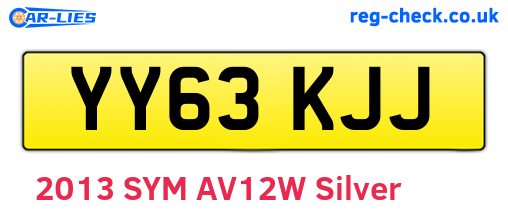 YY63KJJ are the vehicle registration plates.