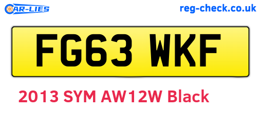 FG63WKF are the vehicle registration plates.