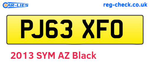 PJ63XFO are the vehicle registration plates.