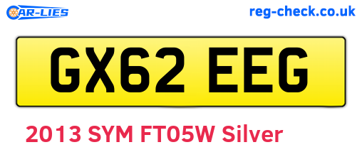 GX62EEG are the vehicle registration plates.