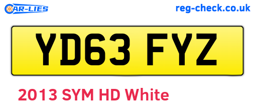 YD63FYZ are the vehicle registration plates.