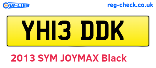 YH13DDK are the vehicle registration plates.