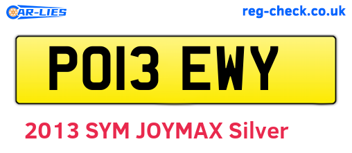 PO13EWY are the vehicle registration plates.