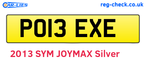 PO13EXE are the vehicle registration plates.