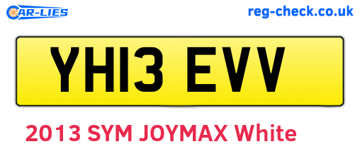 YH13EVV are the vehicle registration plates.
