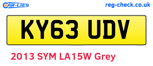 KY63UDV are the vehicle registration plates.