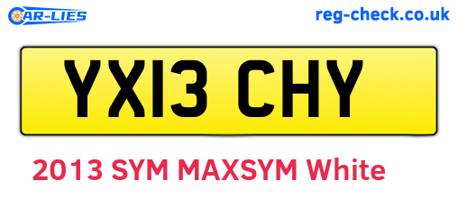 YX13CHY are the vehicle registration plates.